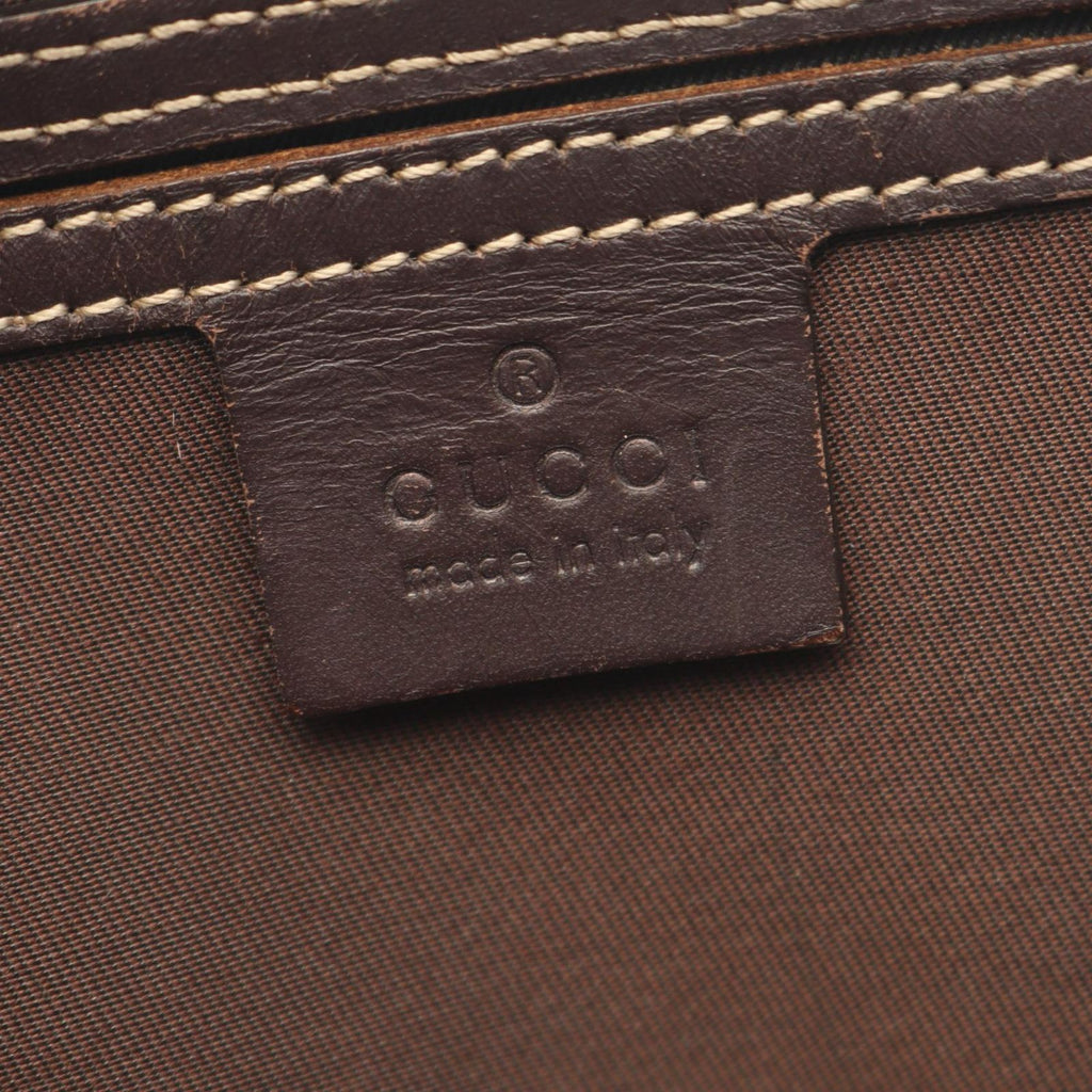 Gucci Shoulder Bag GG Supreme Beige Brown Canvas Leather