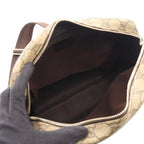 Gucci Shoulder Bag GG Supreme Beige Brown Canvas Leather