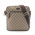 Gucci Shoulder Bag GG Supreme Beige Brown Canvas Leather