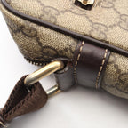 Gucci Shoulder Bag GG Supreme Beige Brown Canvas Leather