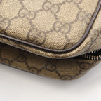 Gucci Shoulder Bag GG Supreme Beige Brown Canvas Leather