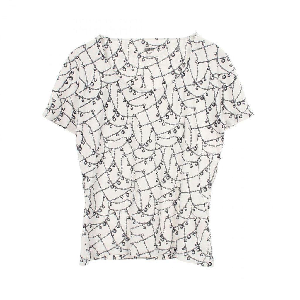 Hermes Short Sleeve T-Shirt Allover Pattern Cotton