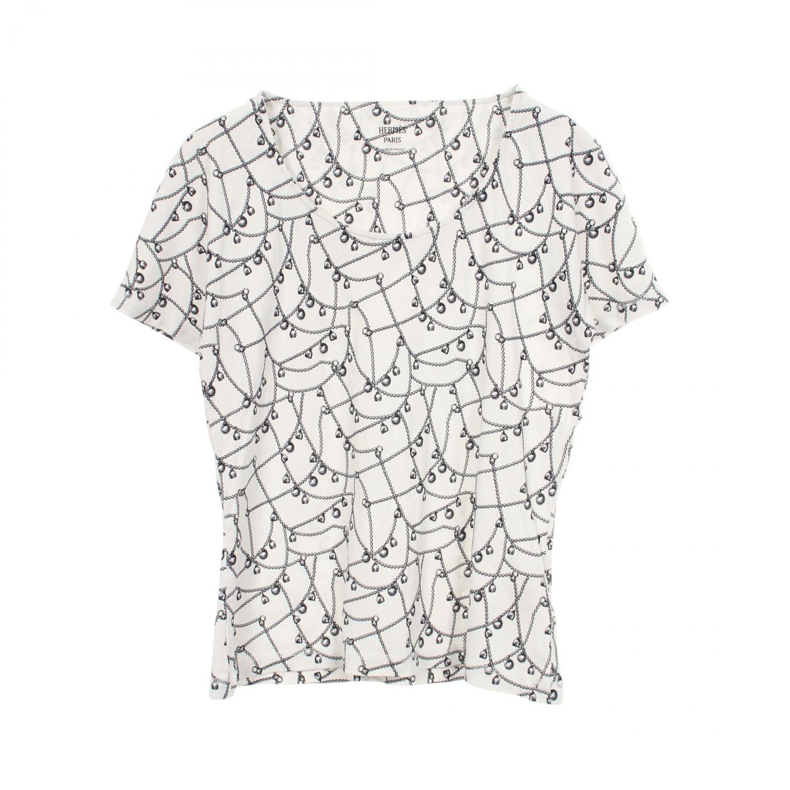 Hermes Short Sleeve T-Shirt Allover Pattern Cotton