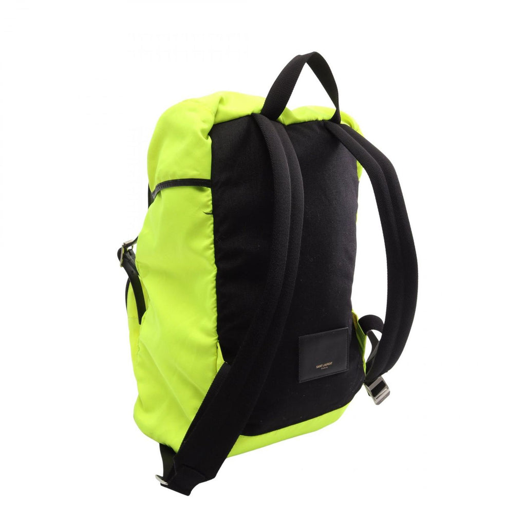 Saint Laurent Paris Backpack Hunting Rock Sac Neon Color Yellow Black Nylon