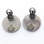 Chanel Earrings Logo Stainless Steel Leather
