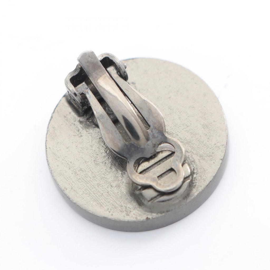 Chanel Earrings Logo Stainless Steel Leather