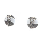 Chanel Earrings Logo Stainless Steel Leather