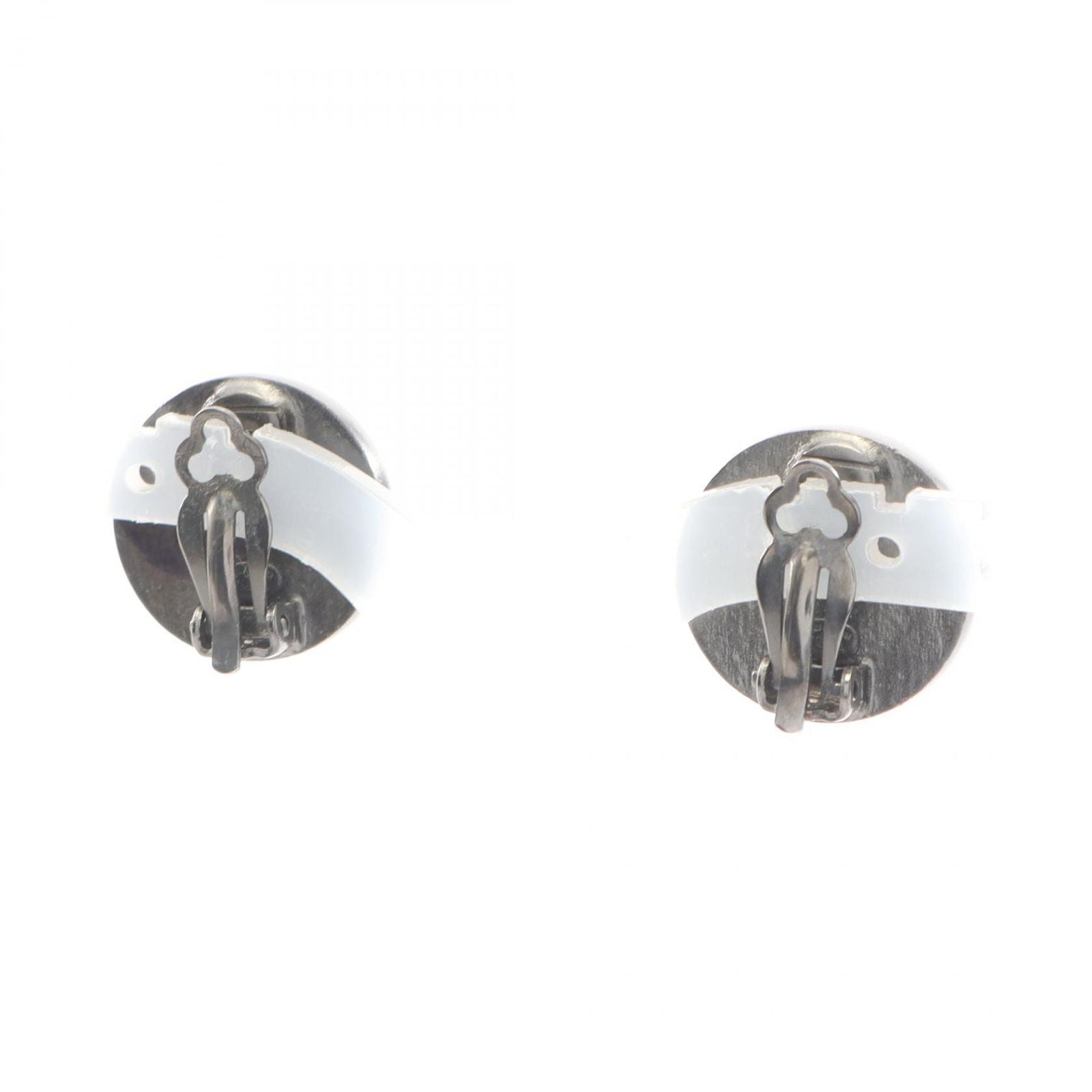 Chanel Earrings Logo Stainless Steel Leather