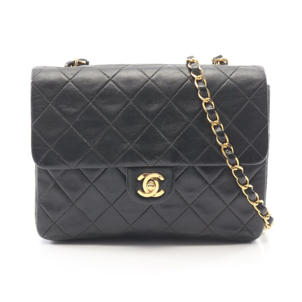 Chanel Shoulder Bag Mini Quilted 20 Black Lambskin