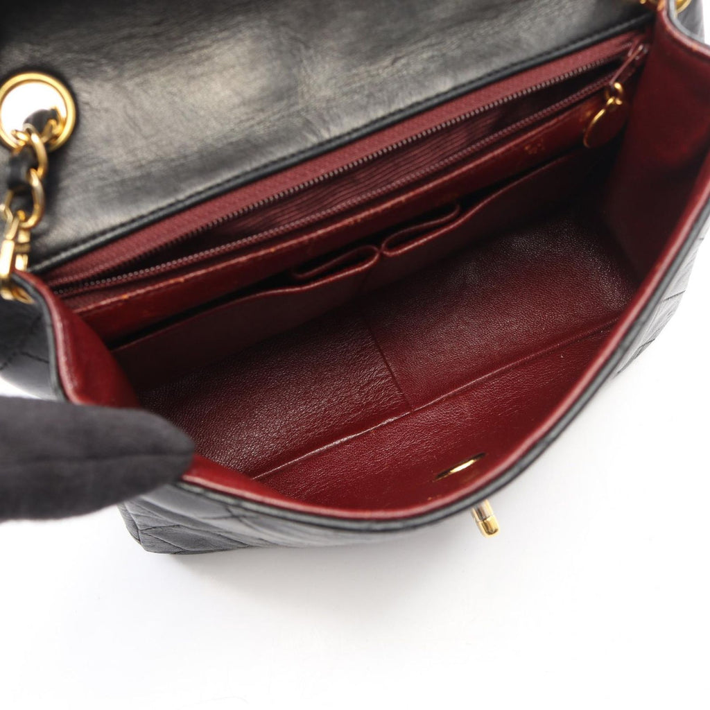 Chanel Shoulder Bag Mini Quilted 20 Black Lambskin