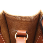Celine Handbag Mini Vertical Cover Triomphe 2-Way Ivory Brown Canvas Leather