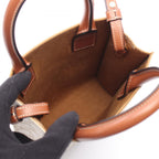 Celine Handbag Mini Vertical Cover Triomphe 2-Way Ivory Brown Canvas Leather