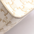 Celine Handbag Mini Vertical Cover Triomphe 2-Way Ivory Brown Canvas Leather
