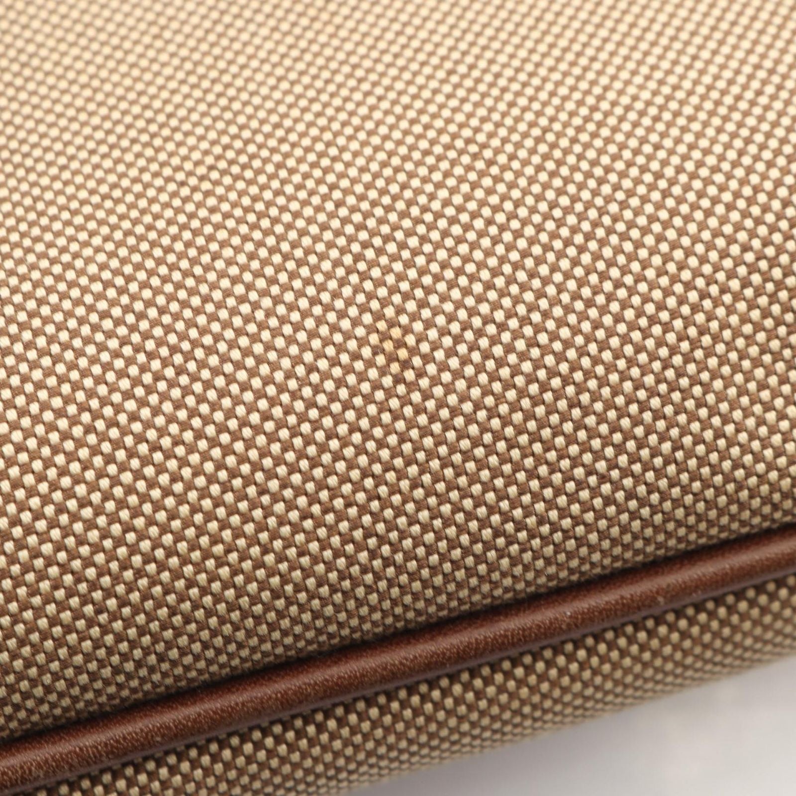 Prada Shoulder Bag Logo Jacquard Beige Brown Canvas Leather