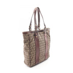 Fendi Tote Bag Zucchino Beige Brown Canvas Leather