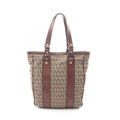 Fendi Tote Bag Zucchino Beige Brown Canvas Leather