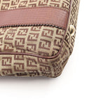 Fendi Tote Bag Zucchino Beige Brown Canvas Leather