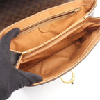 Celine Handbag Macadam Beige Brown Canvas Leather
