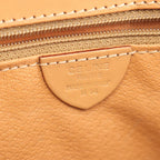 Celine Handbag Macadam Beige Brown Canvas Leather