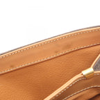 Celine Handbag Macadam Beige Brown Canvas Leather