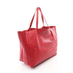 Celine Tote Bag Horizontal Cabas Red Leather