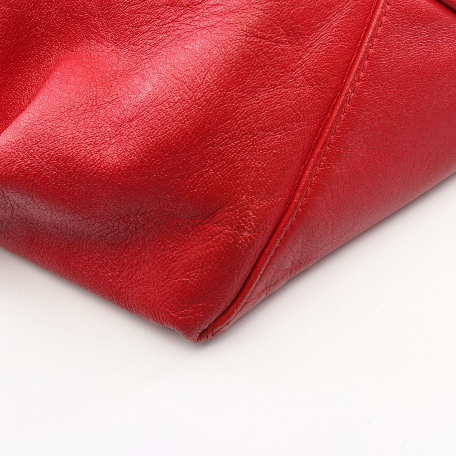 Celine Tote Bag Horizontal Cabas Red Leather