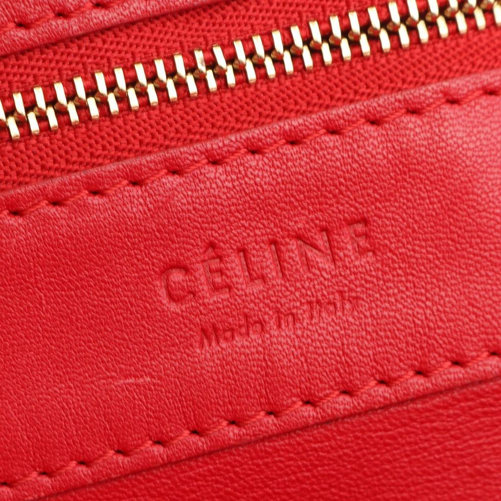Celine Tote Bag Horizontal Cabas Red Leather