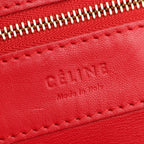 Celine Tote Bag Horizontal Cabas Red Leather