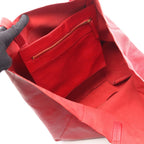 Celine Tote Bag Horizontal Cabas Red Leather