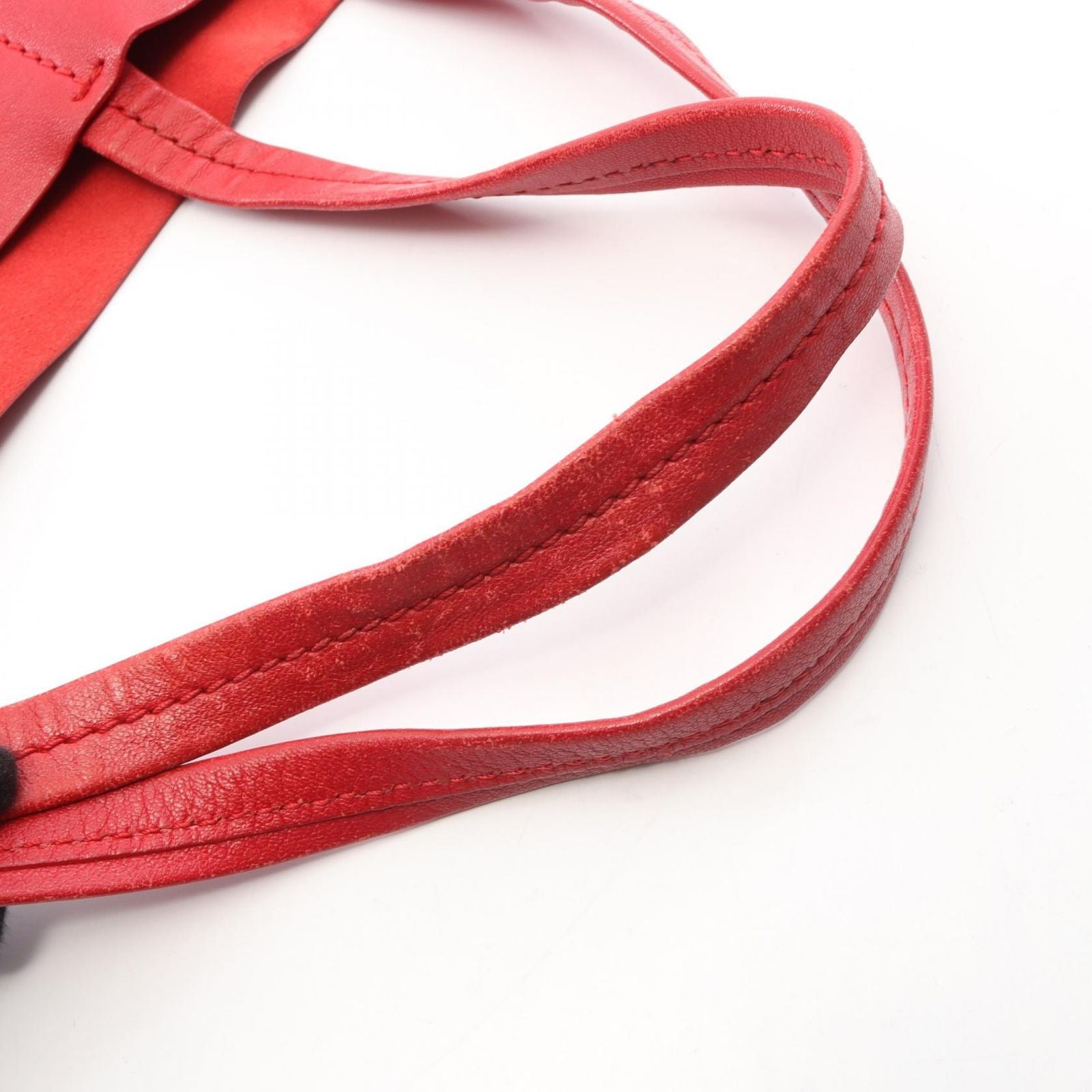 Celine Tote Bag Horizontal Cabas Red Leather