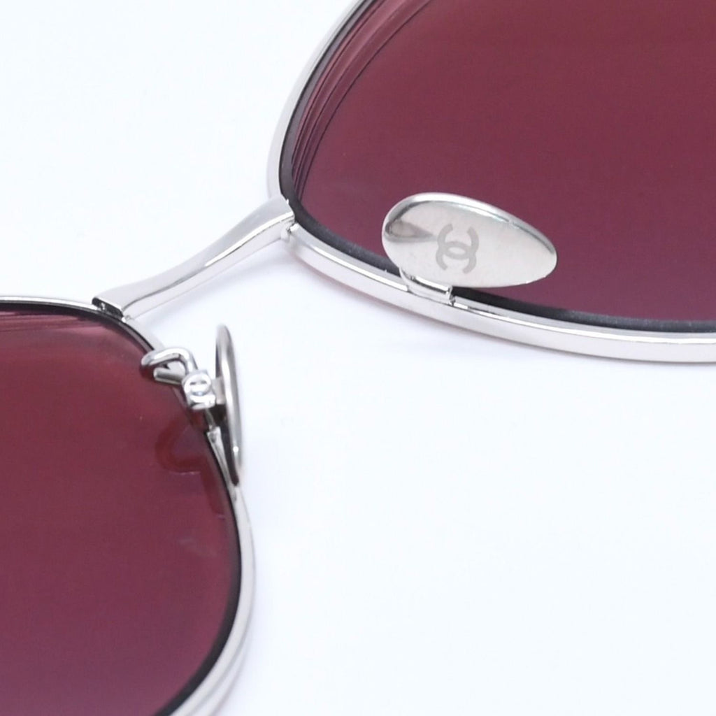 Chanel Sunglasses Eyewear CC Logo Silver Wine — view 8