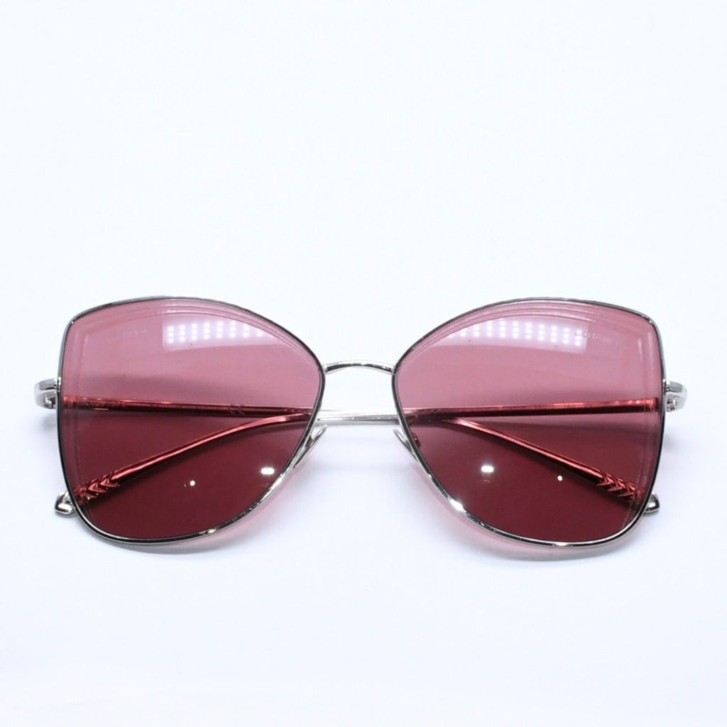 Chanel Sunglasses Eyewear CC Logo Silver Wine
