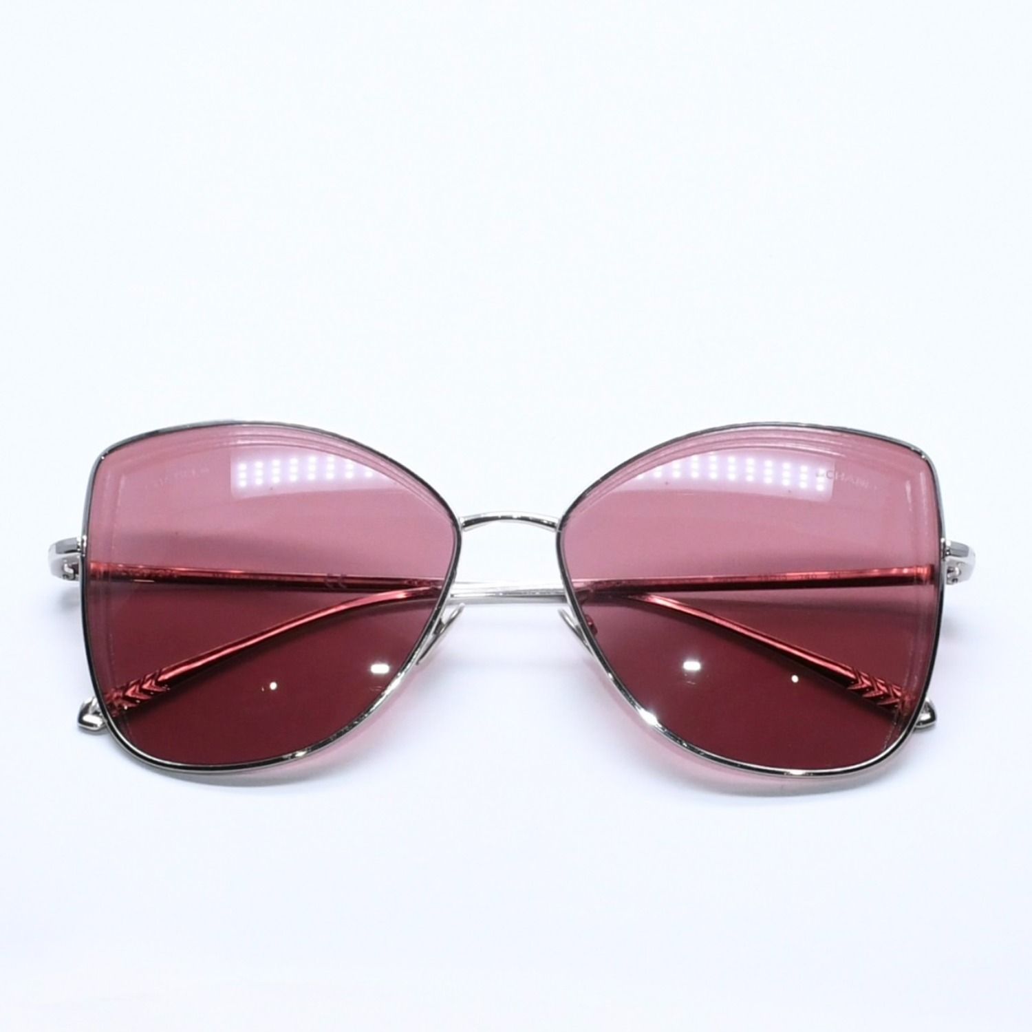 Chanel Sunglasses Eyewear CC Logo Silver Wine