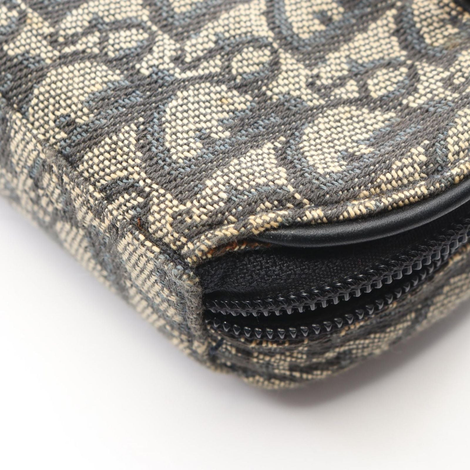 Dior Pouch Trotter Saddle Navy Canvas Leather
