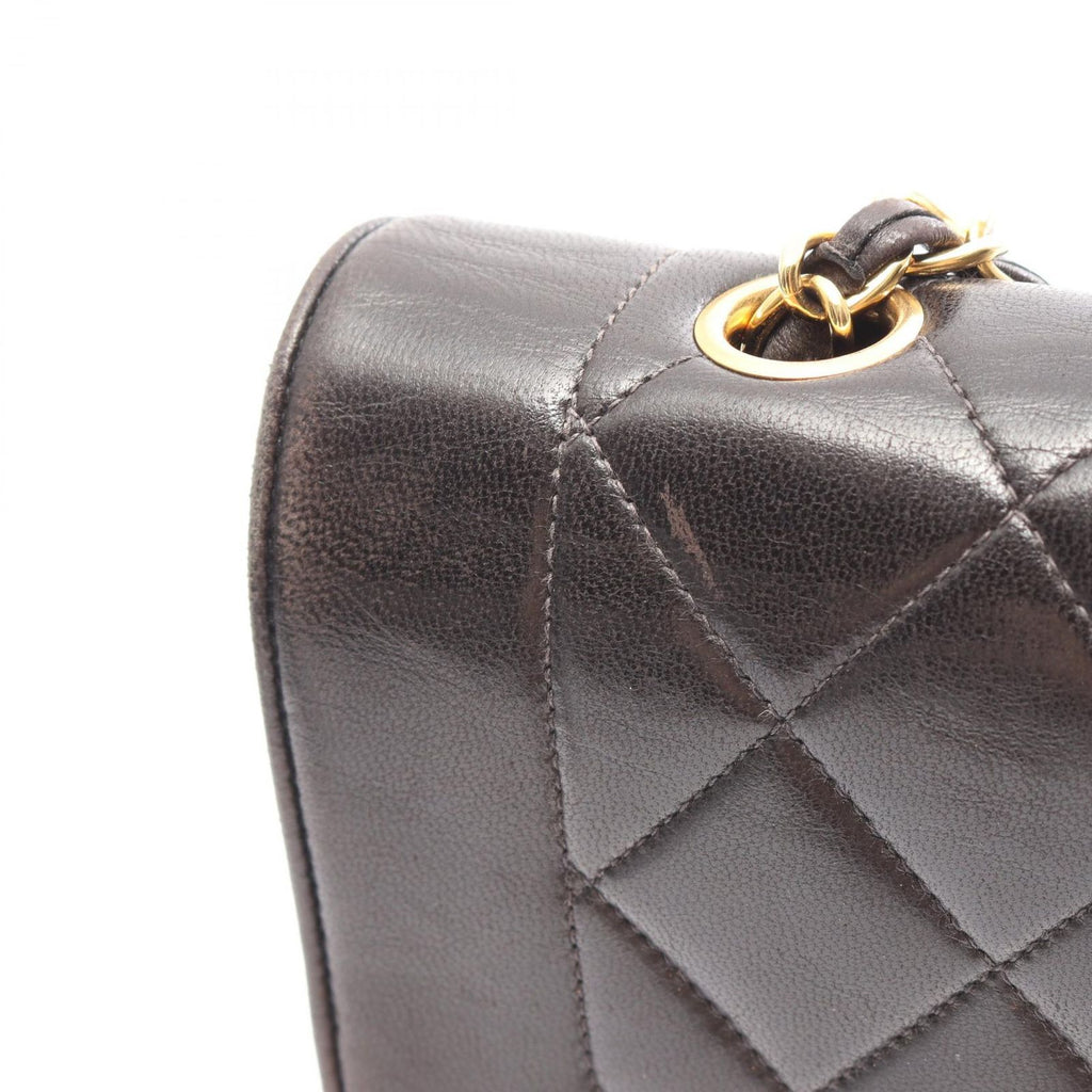 Chanel Shoulder Bag Quilted Diana Flap Black Lambskin Chain