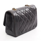 Chanel Shoulder Bag Quilted Diana Flap Black Lambskin Chain
