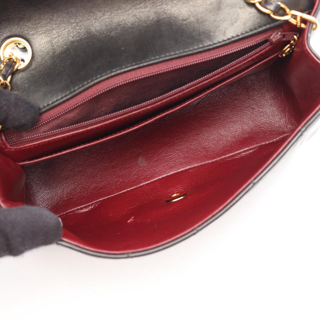 Chanel Shoulder Bag Quilted Diana Flap Black Lambskin Chain