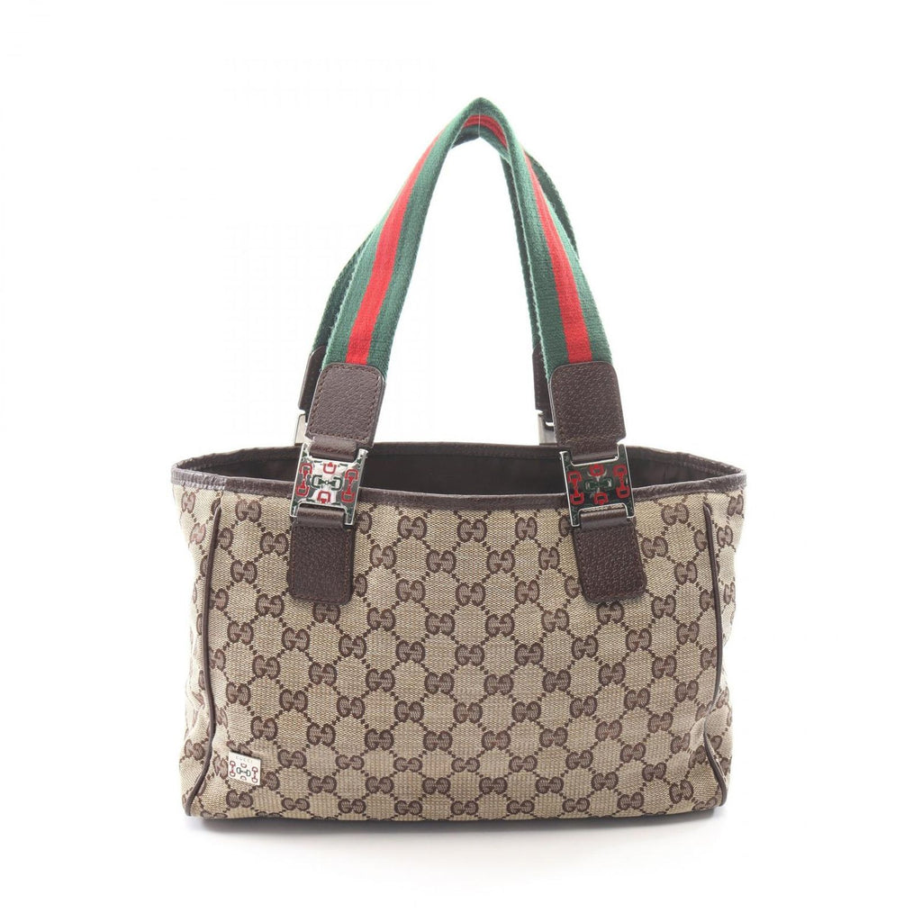 Gucci Handbag GG Canvas Horsebit Sherry Line Beige Brown Tote Bag