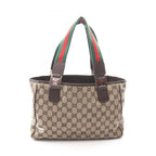 Gucci Handbag GG Canvas Horsebit Sherry Line Beige Brown Tote Bag