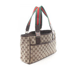 Gucci Handbag GG Canvas Horsebit Sherry Line Beige Brown Tote Bag