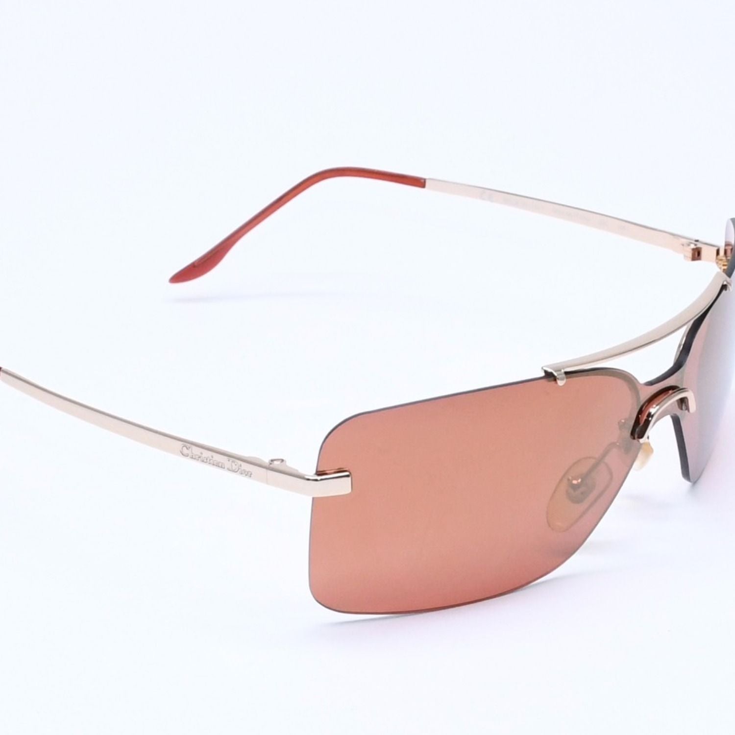Dior Mini Motard Rimless Sunglasses Eyewear 36c Red Gold — view 3
