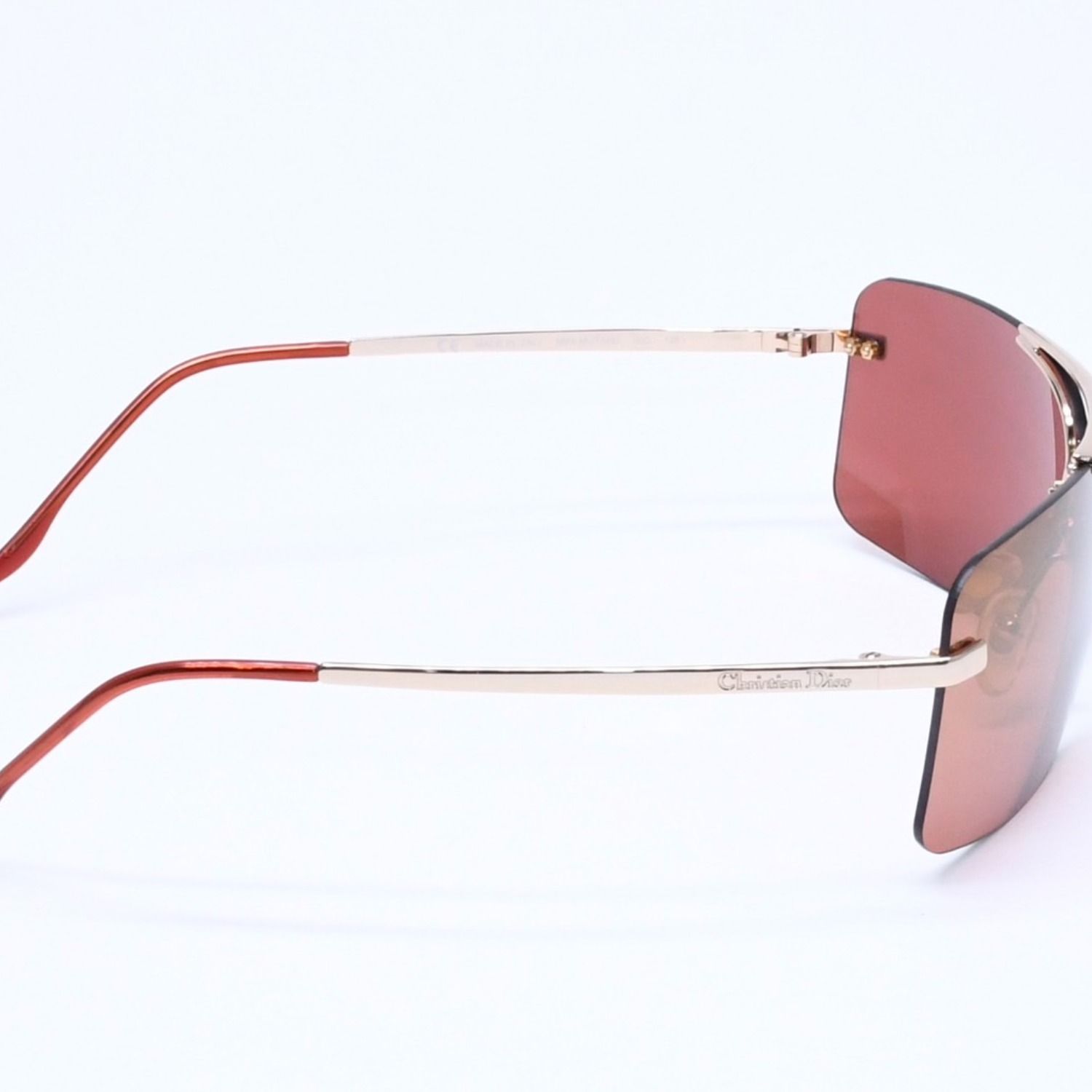 Dior Mini Motard Rimless Sunglasses Eyewear 36c Red Gold — view 4