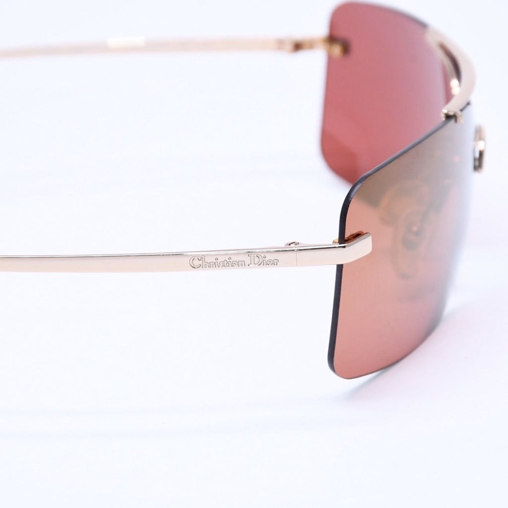 Dior Mini Motard Rimless Sunglasses Eyewear 36c Red Gold — view 7