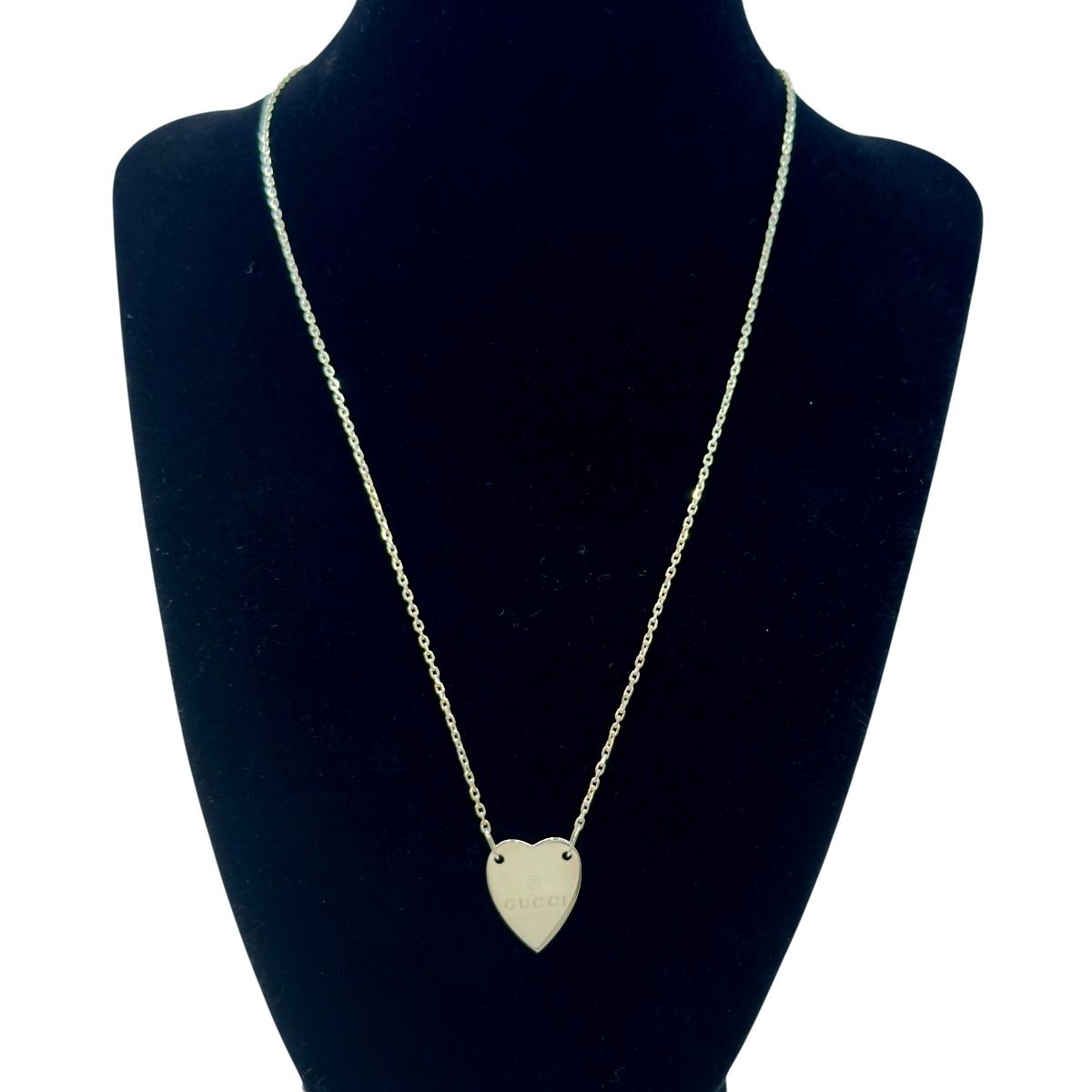 Gucci Trade Mark Heart Tag 925 Sterling Silver Pendant