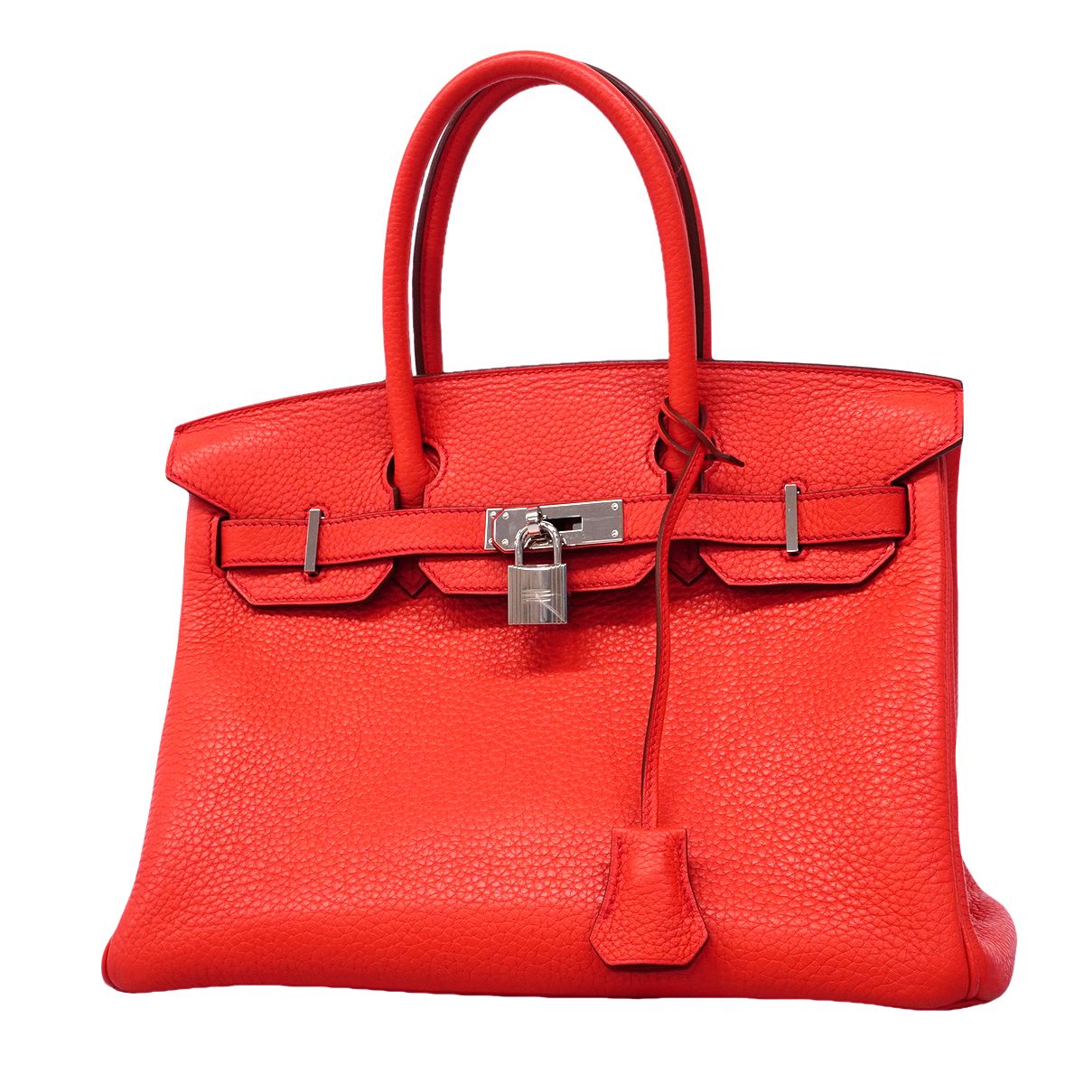 Hermes Handbag Birkin 30 Taurillon Clemence Bougainvillea Silver