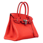 Hermes Handbag Birkin 30 Taurillon Clemence Bougainvillea Silver — view 2