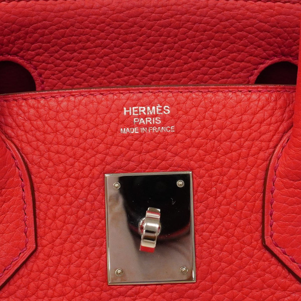 Hermes Handbag Birkin 30 Taurillon Clemence Bougainvillea Silver — view 5