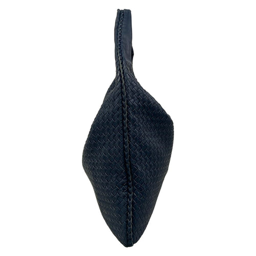 Bottega Veneta Shoulder Bag Intrecciato Navy Leather