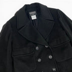 Chanel Boutique Cashmere Double Coat CC Logo Button 40 Black — view 4