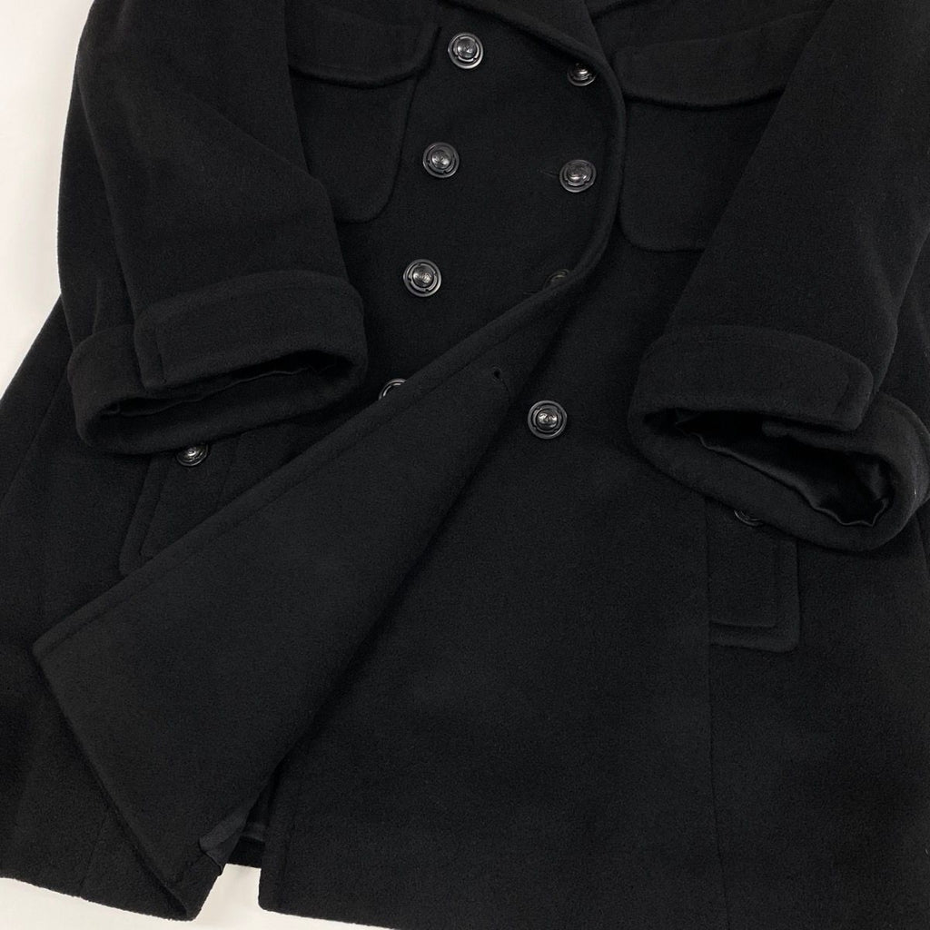 Chanel Boutique Cashmere Double Coat CC Logo Button 40 Black — view 6